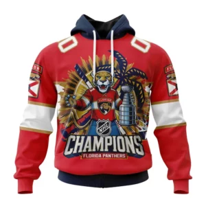 Hoodie NHL Florida Panthers Stanley Cup Champions Home Kits QTNHL080524A439HD