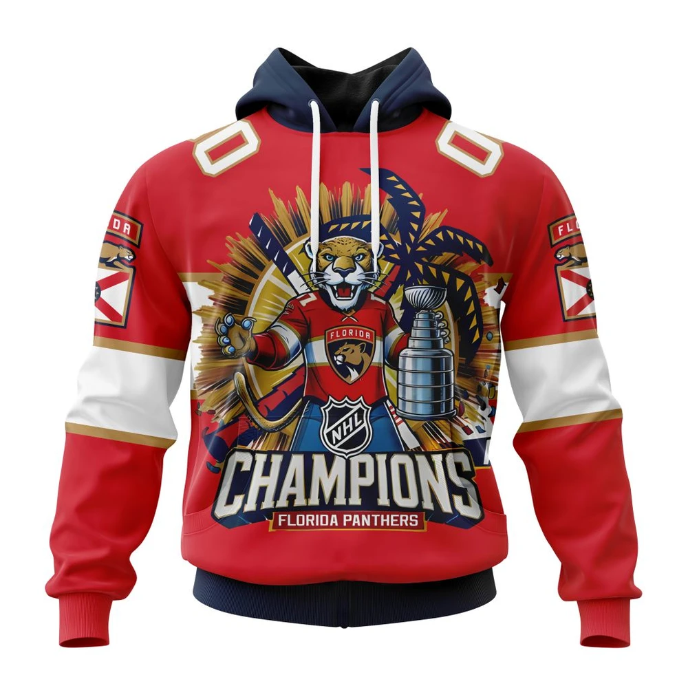 Hoodie NHL Florida Panthers Stanley Cup Champions Home Kits QTNHL080524A439HD
