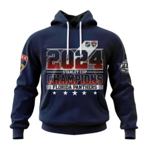 Hoodie NHL Florida Panthers Stanley Cup Champions Navy Kits QTNHL080524A437HD