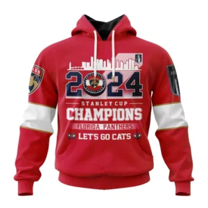 Hoodie NHL Florida Panthers Stanley Cup Champions Red Kits QTNHL080524A436HD