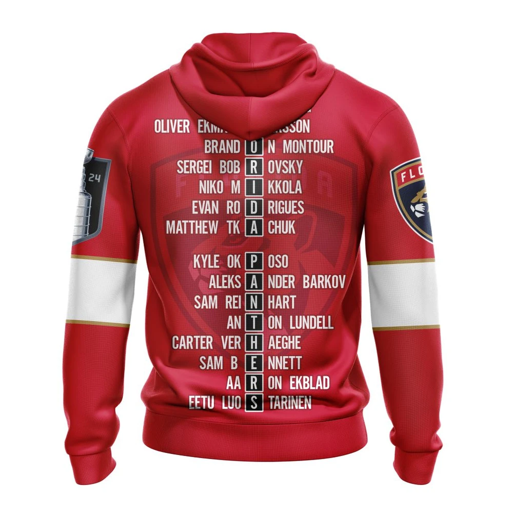 Hoodie NHL Florida Panthers Stanley Cup Champions Red Kits QTNHL080524A436HD - Image 2