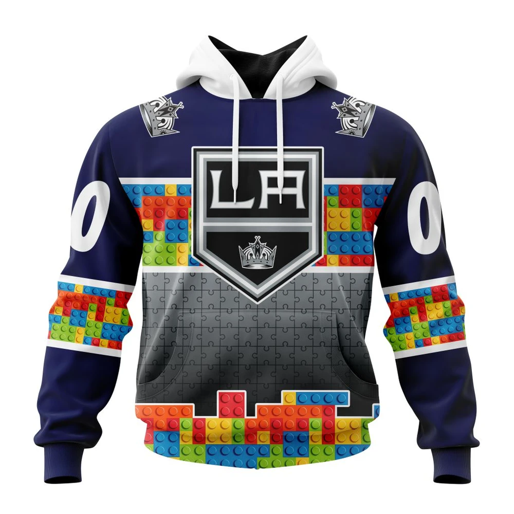 Hoodie NHL Los Angeles Kings Special Autism Awareness Design V2301 QTNHL080524A2240HD