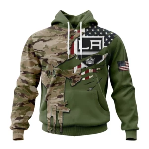 Hoodie NHL Los Angeles Kings Special Camo Skull Design St2303 QTNHL080524A1715HD