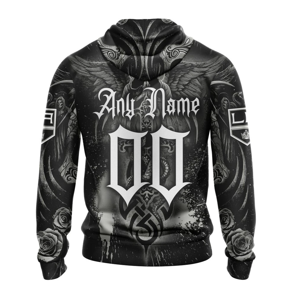 Hoodie NHL Los Angeles Kings Special Design With Skull Art St2203 QTNHL080524A3127HD - Image 2