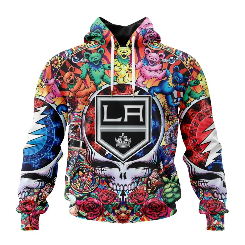 Hoodie NHL Los Angeles Kings Special Grateful Dead Design St2304 QTNHL080524A1891HD