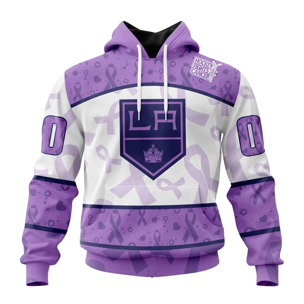 Hoodie NHL Los Angeles Kings Special Lavender Fight Cancer St2201 QTNHL080524A3106HD