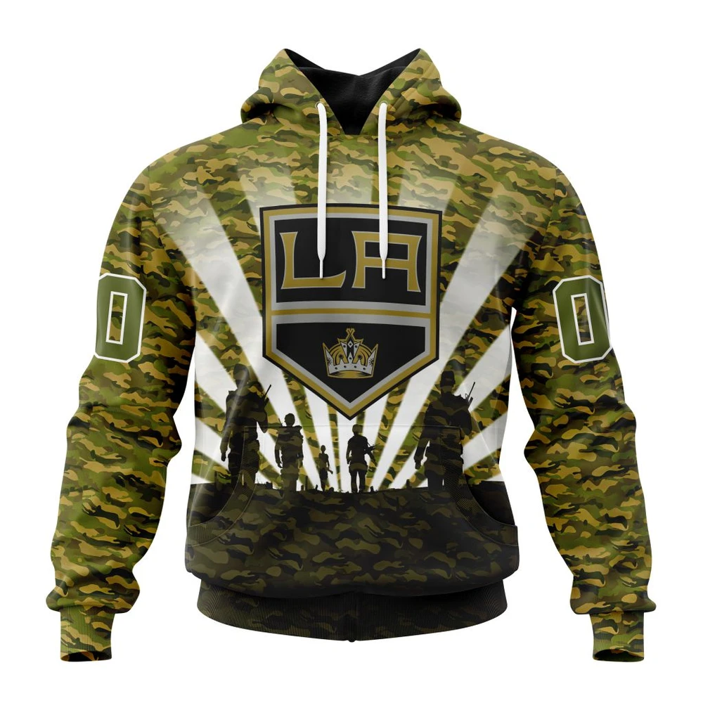 Hoodie NHL Los Angeles Kings Special Military Camo Kits For Veterans Day And Rememberance Day St2201 QTNHL080524A3480HD