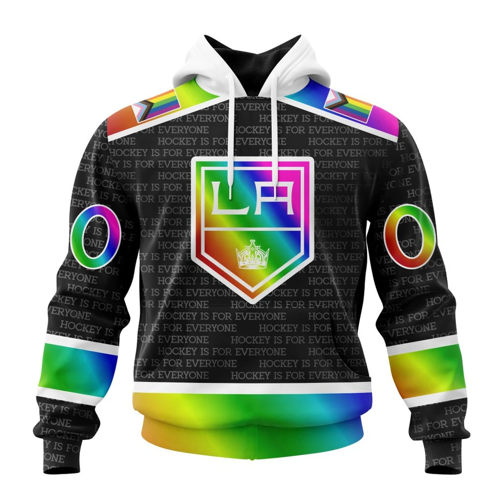 Hoodie NHL Los Angeles Kings Special Pride Design Hockey Is For Everyone QTNHL080524A2713HD