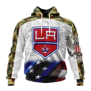 Hoodie NHL Los Angeles Kings, Specialized Design With Our America Flag And Our America Eagle QTNHL080524A3448HD