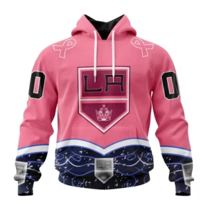 Hoodie NHL Los Angeles Kings, Specialized Unisex For Hockey Fights Cancer QTNHL080524A2828HD