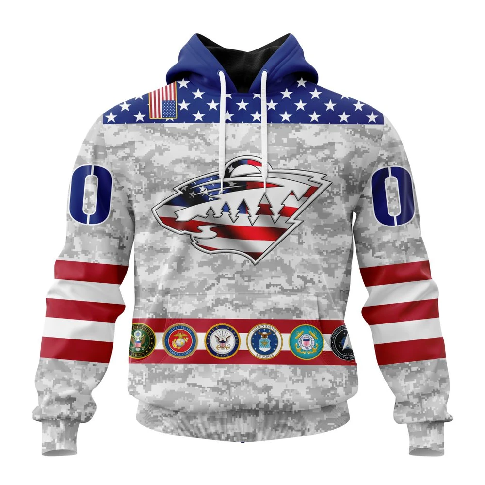 Hoodie NHL Minnesota Wild Armed Forces Appreciation St2201 QTNHL080524A2770HD