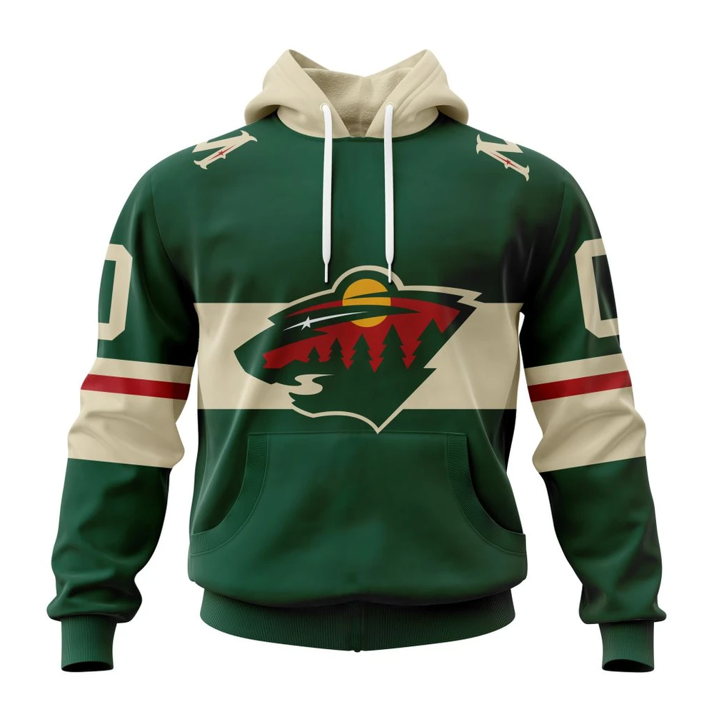 Hoodie NHL Minnesota Wild Home Kits QTNHL080524A1697HD