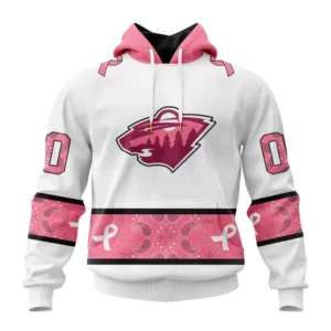 Hoodie NHL Minnesota Wild In Classic Style With Paisley! In October We Wear Pink Breast Cancer QTNHL080524A1671HD