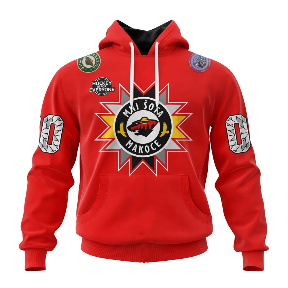 Hoodie NHL Minnesota Wild Native American Heritage QTNHL080524A2843HD