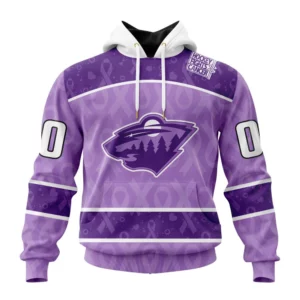 Hoodie NHL Minnesota Wild New Lavender Hockey Fight Cancer St2301 QTNHL080524A1485HD