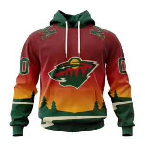 Hoodie NHL Minnesota Wild Personalize Gradient Series Concept St2301 QTNHL080524A1349HD