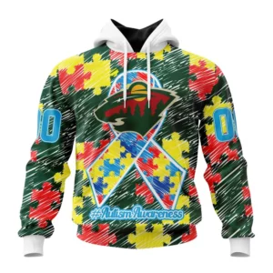 Hoodie NHL Minnesota Wild Special Autism Awareness Design St2201 QTNHL080524A2475HD