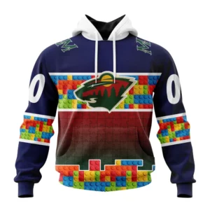 Hoodie NHL Minnesota Wild Special Autism Awareness Design V2301 QTNHL080524A2238HD