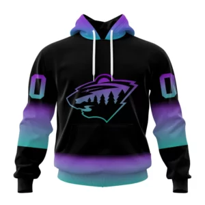 Hoodie NHL Minnesota Wild Special Blackout Design St2401 QTNHL080524A599HD