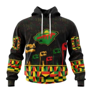 Hoodie NHL Minnesota Wild Special Design Celebrate Black History Month St2201 QTNHL080524A2388HD