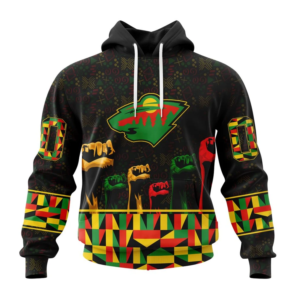 Hoodie NHL Minnesota Wild Special Design Celebrate Black History Month St2201 QTNHL080524A2388HD