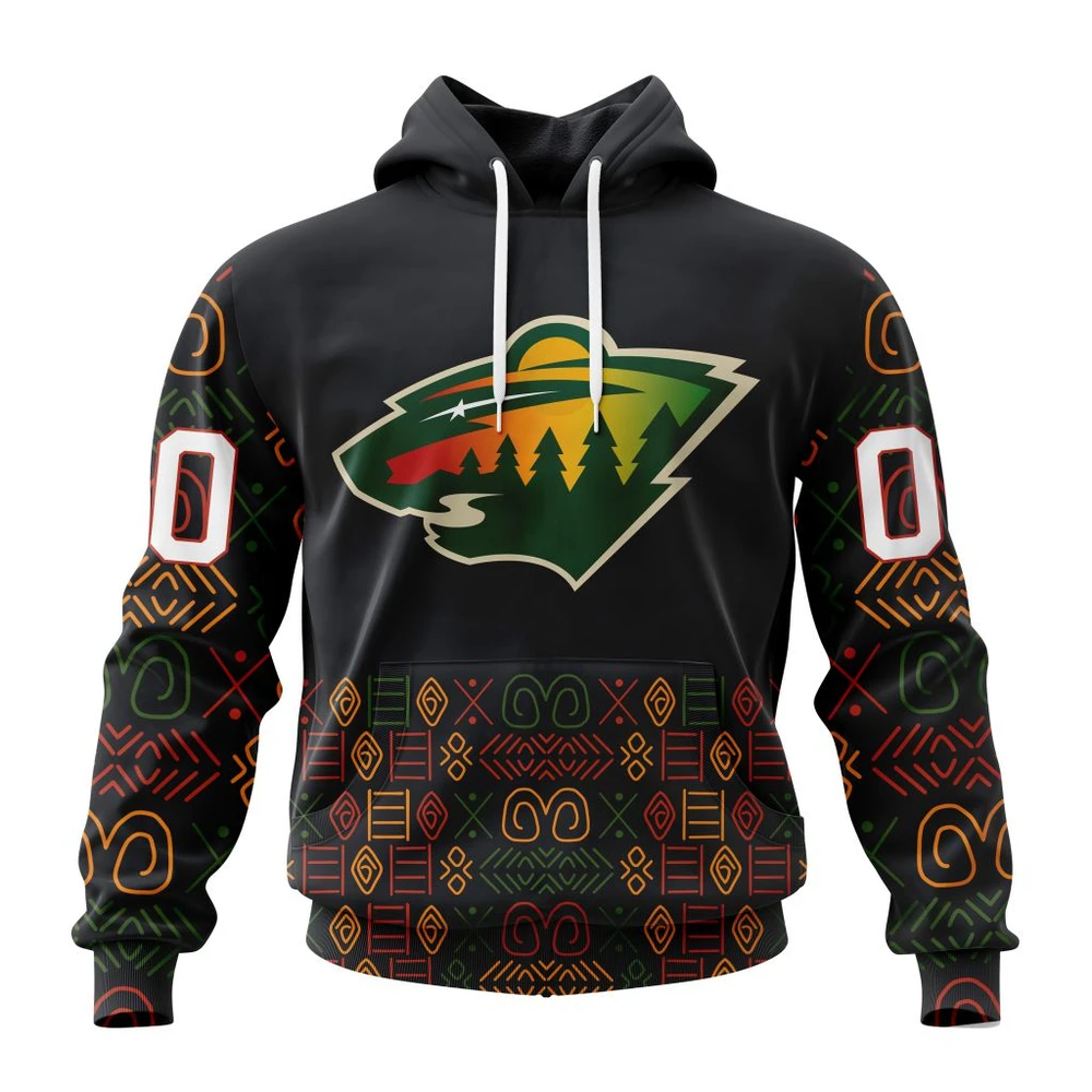 Hoodie NHL Minnesota Wild Special Design For Black History Month St2401 QTNHL080524A1059HD
