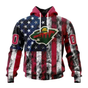 Hoodie NHL Minnesota Wild Special Design For Independence Day The Fourth Of July St2401 QTNHL080524A489HD