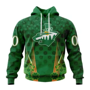 Hoodie NHL Minnesota Wild Special Design For St. Patrick&apos;s Day St2402 QTNHL080524A1151HD