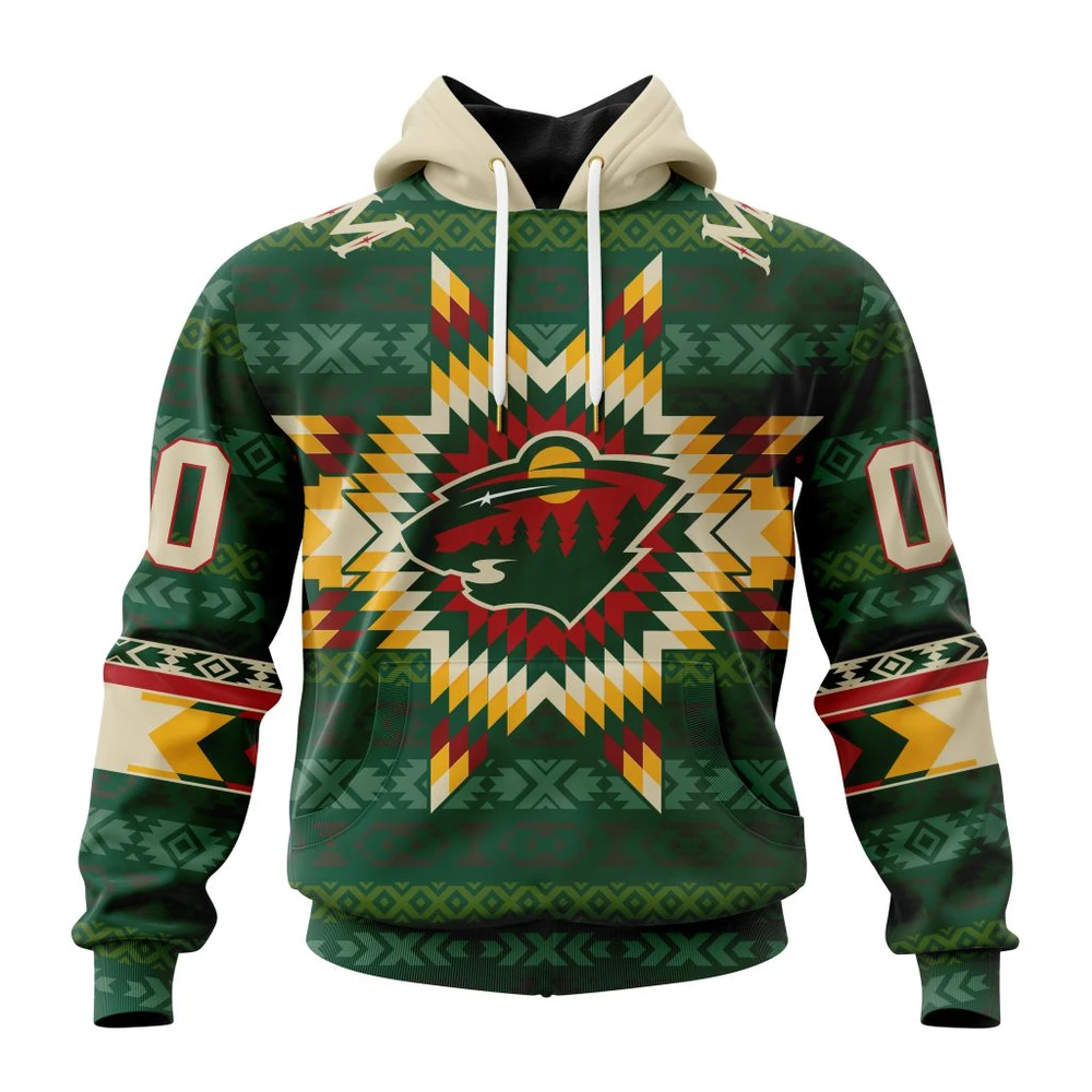 Hoodie NHL Minnesota Wild Special Design With Native Pattern St2303 QTNHL080524A1330HD