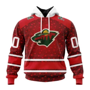 Hoodie NHL Minnesota Wild Special Gift For Valentines Day St2401 QTNHL080524A169HD