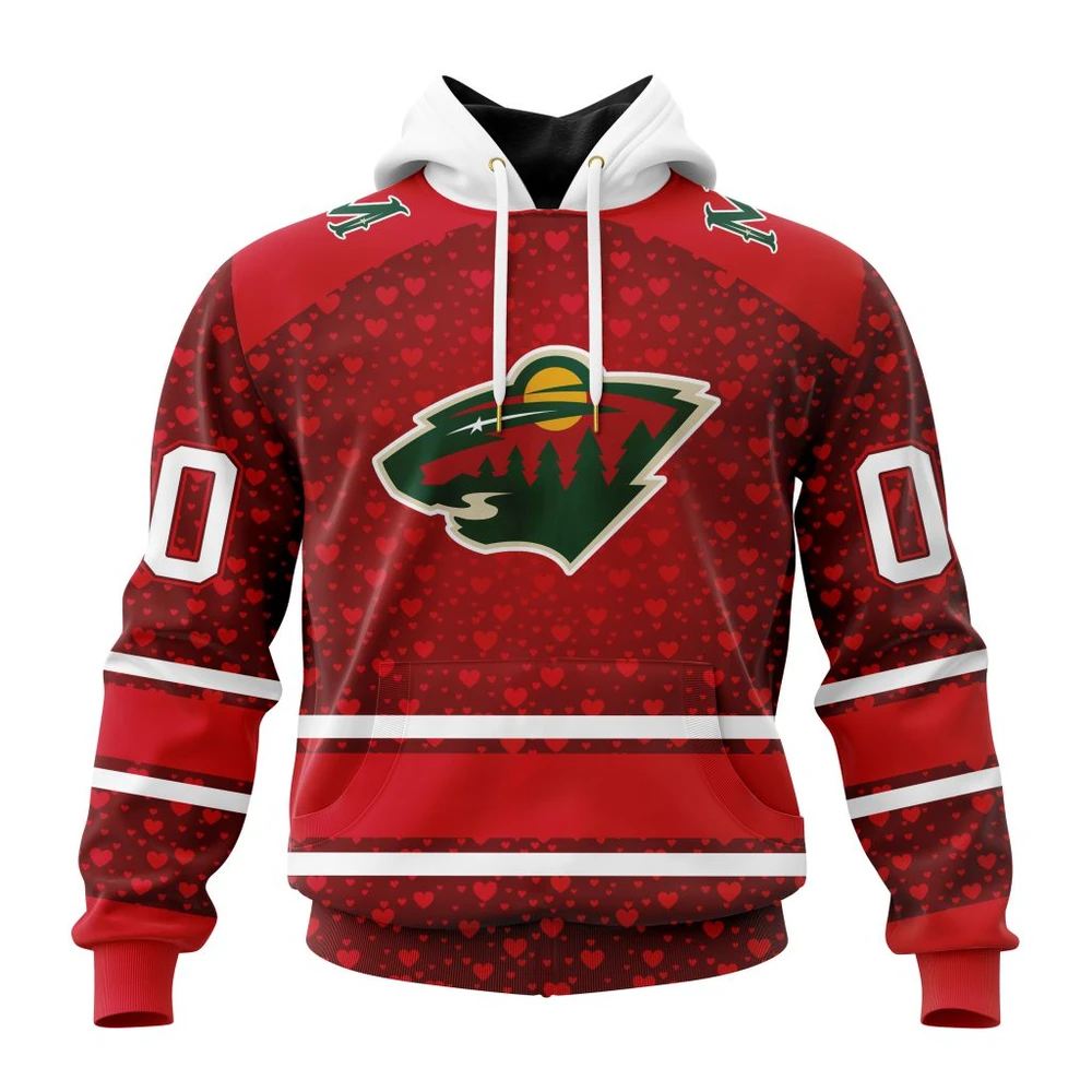 Hoodie NHL Minnesota Wild Special Gift For Valentines Day St2401 QTNHL080524A169HD