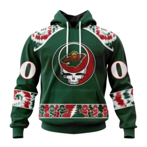 Hoodie NHL Minnesota Wild Special Grateful Dead Design St2301 QTNHL080524A116HD