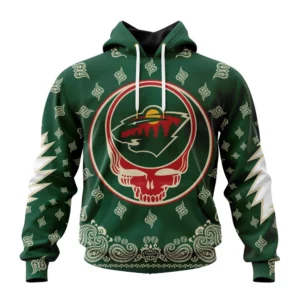 Hoodie NHL Minnesota Wild Special Grateful Dead Design St2303 QTNHL080524A1911HD