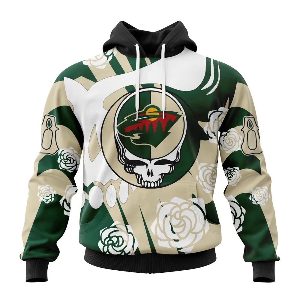 Hoodie NHL Minnesota Wild Special Grateful Dead Design St2305 QTNHL080524A1278HD