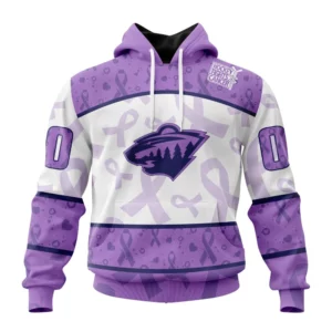 Hoodie NHL Minnesota Wild Special Lavender Fight Cancer St2201 QTNHL080524A3105HD