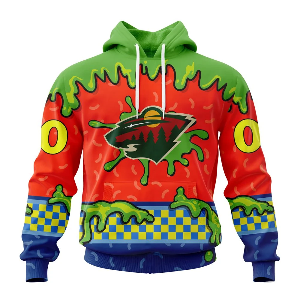 Hoodie NHL Minnesota Wild Special Nickelodeon Design St2301 QTNHL080524A1182HD