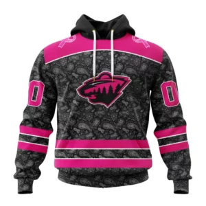 Hoodie NHL Minnesota Wild Special Pink In The Rink Fight Breast Cancer St2301 QTNHL080524A109HD