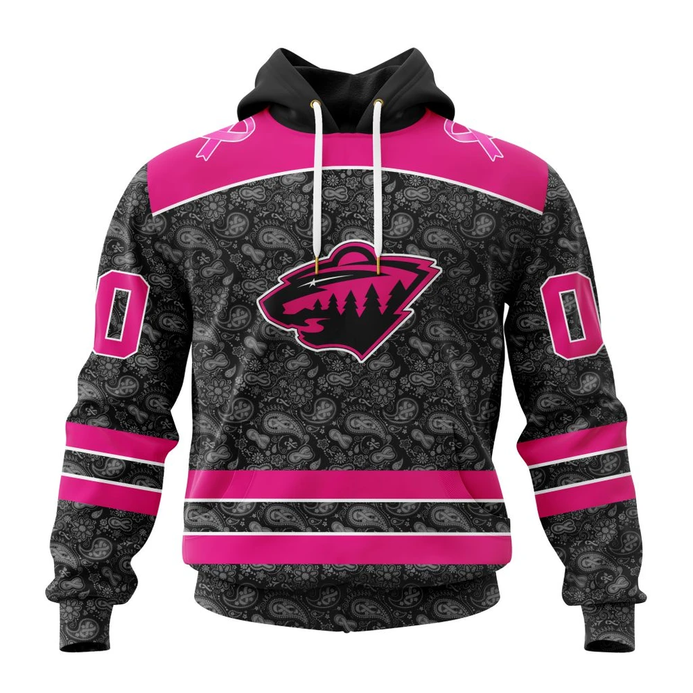 Hoodie NHL Minnesota Wild Special Pink In The Rink Fight Breast Cancer St2301 QTNHL080524A109HD