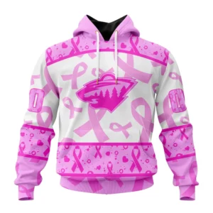 Hoodie NHL Minnesota Wild Special Pink October Breast Cancer Awareness Month St2302 QTNHL080524A1863HD