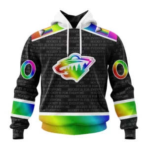 Hoodie NHL Minnesota Wild Special Pride Design Hockey Is For Everyone QTNHL080524A2711HD