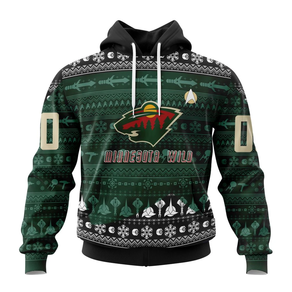 Hoodie NHL Minnesota Wild Special Star Trek Design St2201 QTNHL080524A3013HD