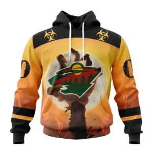 Hoodie NHL Minnesota Wild Special Zombie Design For Halloween St2305 QTNHL080524A1938HD