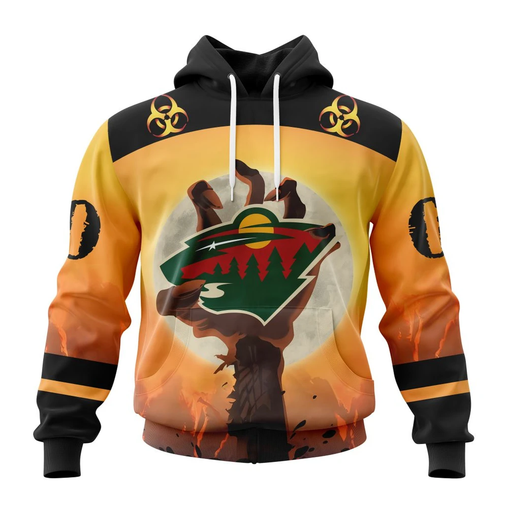Hoodie NHL Minnesota Wild Special Zombie Design For Halloween St2305 QTNHL080524A1938HD