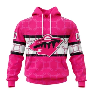 Hoodie NHL Minnesota Wild, Specialized Design I Pink I Can! In October We Wear Pink Breast Cancer QTNHL080524A3621HD