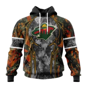Hoodie NHL Minnesota Wild, Specialized Design Wih Camo Concepts For Hungting In Forest QTNHL080524A3650HD