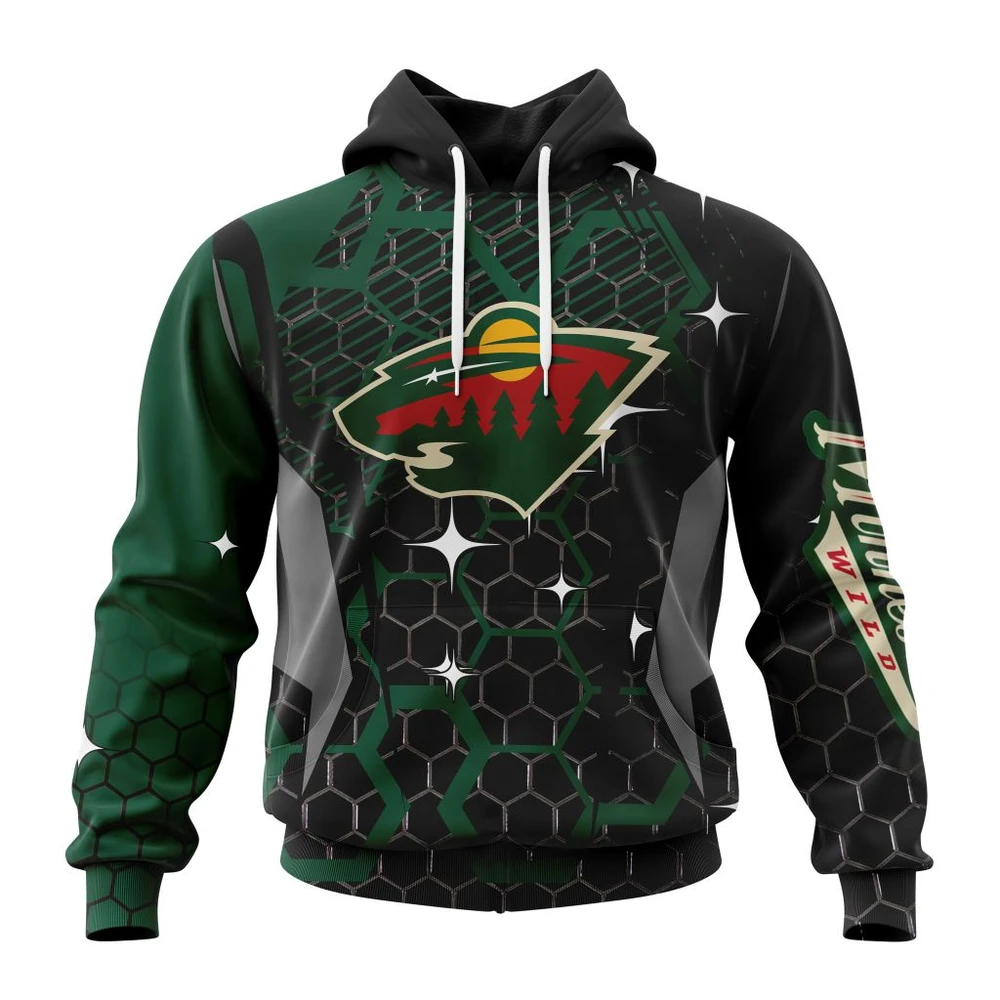 Hoodie NHL Minnesota Wild, Specialized Design With Motocross Syle V0222 QTNHL080524A3387HD