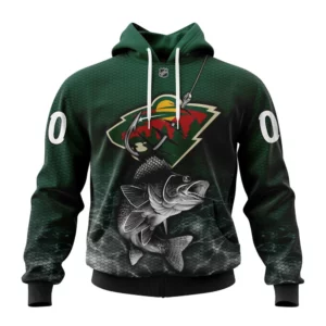 Hoodie NHL Minnesota Wild, Specialized Fishing Style St2201 QTNHL080524A425HD