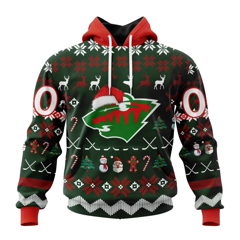 Hoodie NHL Minnesota Wild, Specialized Unisex Christmas Is Coming QTNHL080524A2937HD