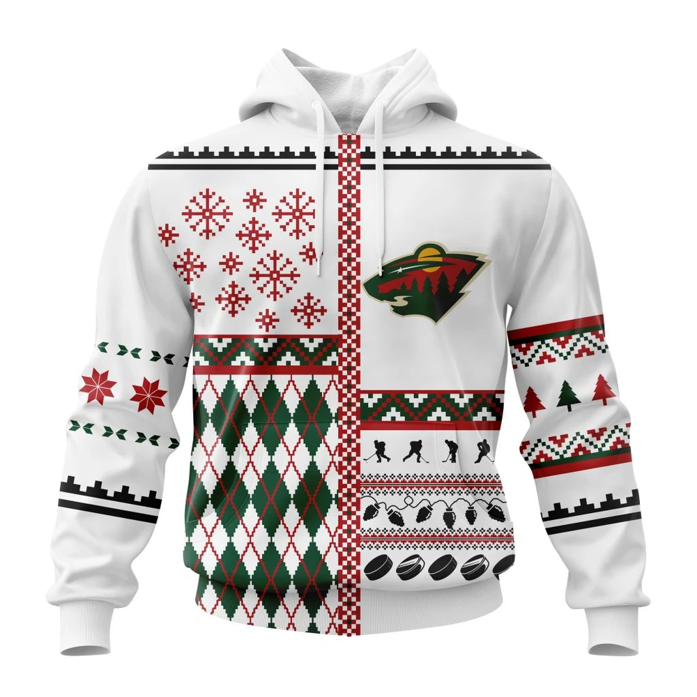 Hoodie NHL Minnesota Wild, Specialized Unisex Christmas Is Coming V01 QTNHL080524A2910HD