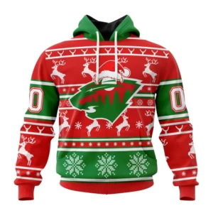 Hoodie NHL Minnesota Wild, Specialized Unisex Christmas Is Coming V02 QTNHL080524A2960HD